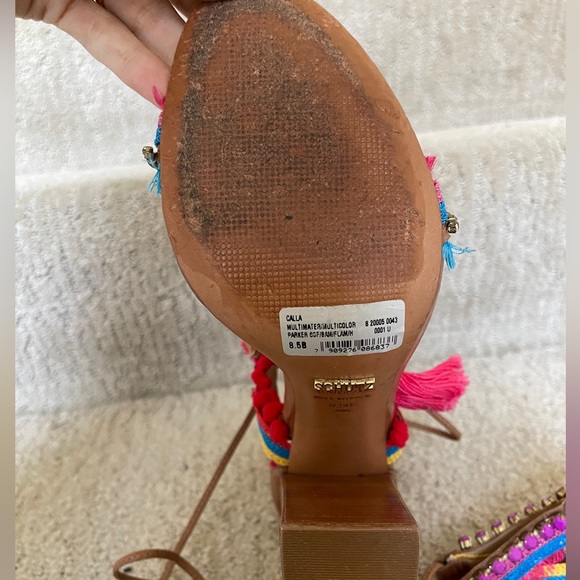 SCHUTZ "Parker" colorful summer gladiator embellished heel sandal - Picture 3 of 8